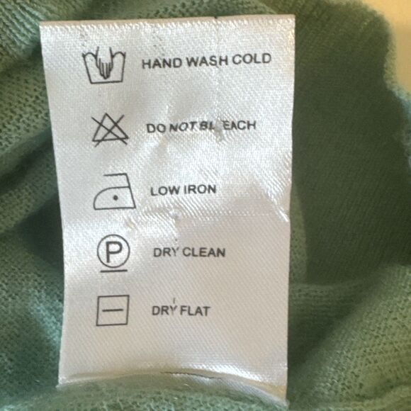 Ann Mashburn Size L Womens V-neck 100% Cashmere Sweater Pullover Mint Green - Picture 9 of 11